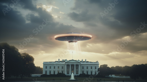 The Washington Enigma: UFO Hovering Above the White House, Generative AI