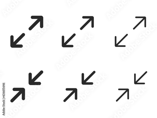Fullscreen pictogram arrow size icon. Full screen bigger extend video wide web app maximize symbol icon, enlarge.