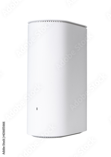 White wireless internet router isolated on white background