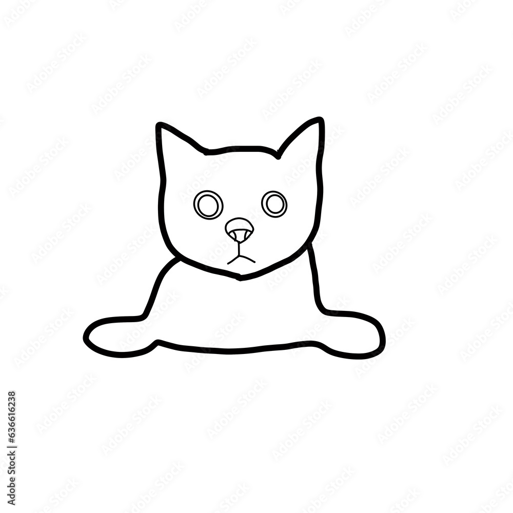 Naklejka premium cat animal doodle