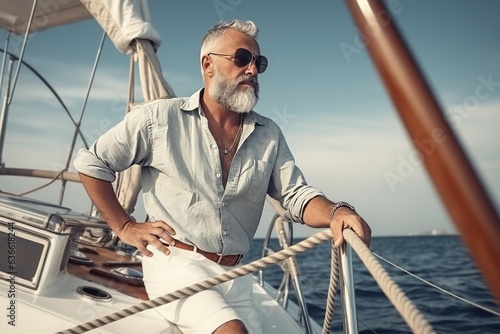 Adult sailing boat. Generate Ai