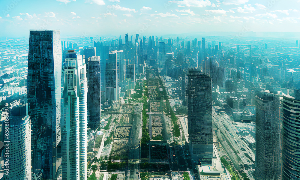 Naklejka premium future city landscape in anime