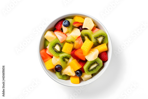 Top view of a Thanksgiving fruit salad in a bowl