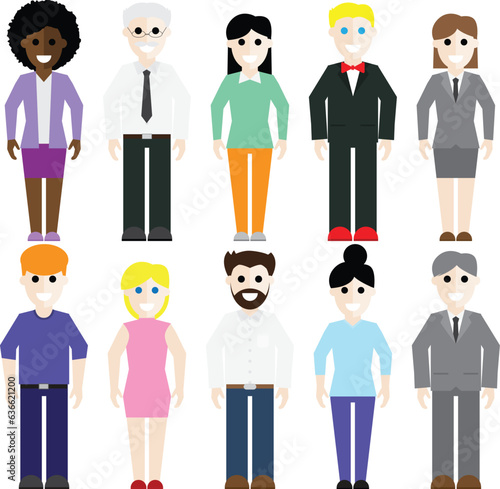 Business team vector set.