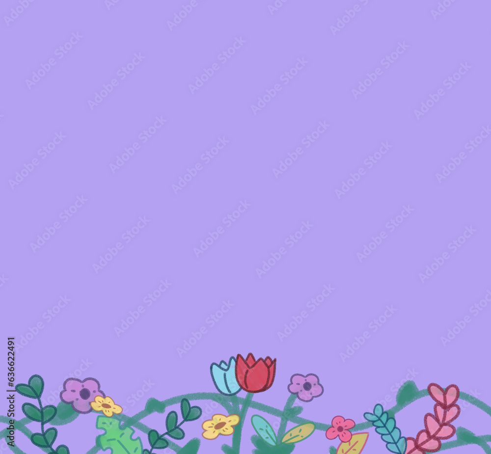Ilustracion de marco con flores y plantas Ilustracion de marco con flores y plantas