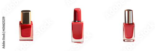 red polish bottle on transparent background