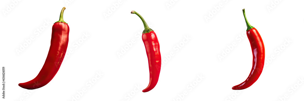 Isolated red chili pepper on transparent background with path Isolated red chili pepper on transparent background with path