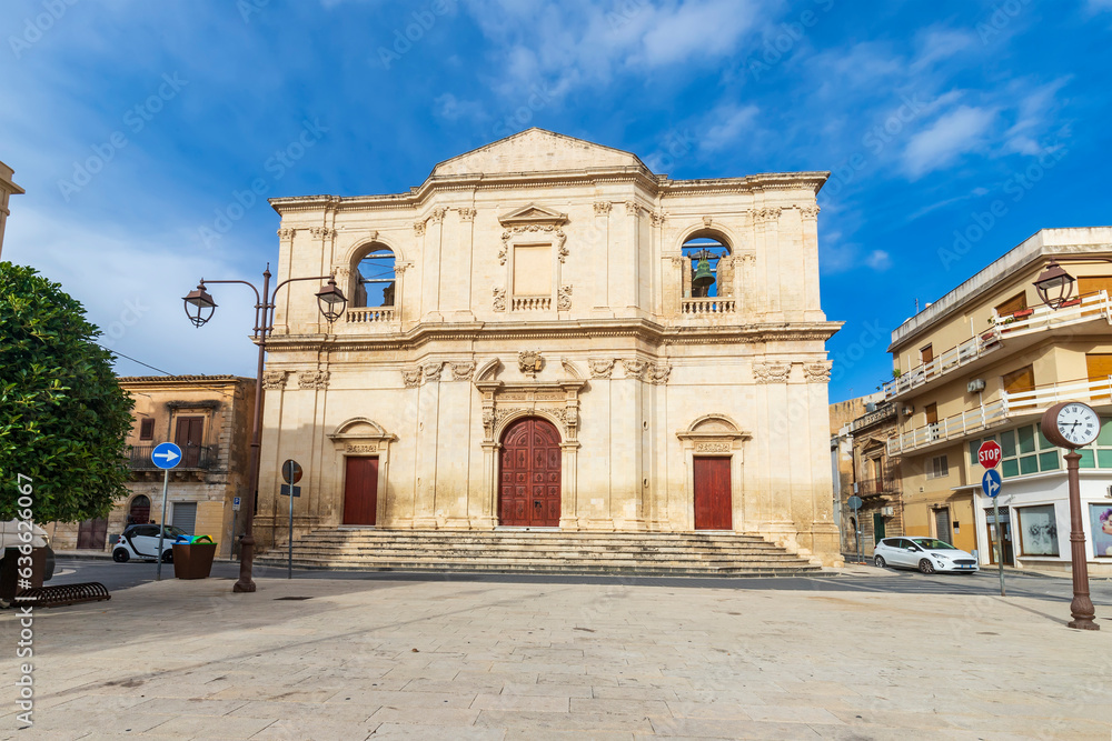 travel to Italy - piazza and Chiesa del Santissimo Crocifisso (Church of the Crucifix) in Noto city in Sicily