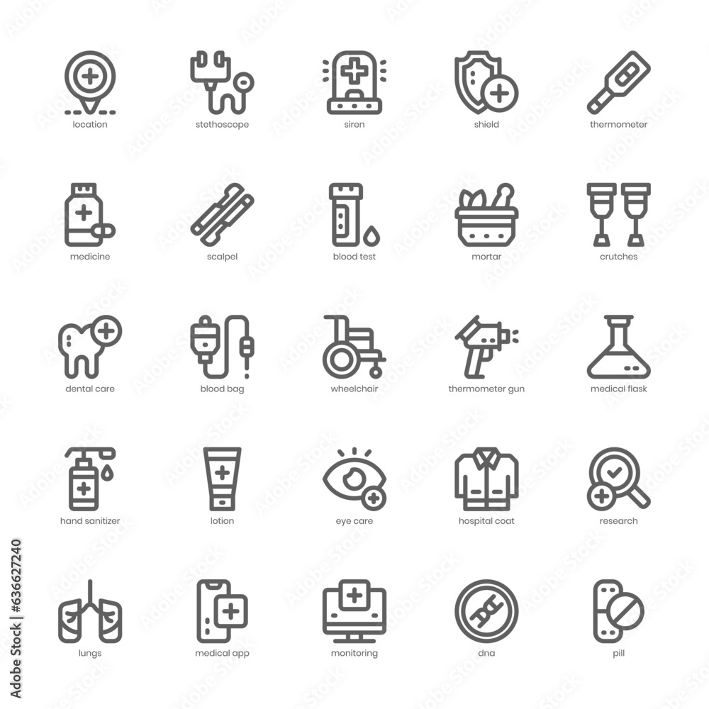 Medical Services icon pack for your website, mobile, presentation, and logo design. Medical Services icon outline design. Vector graphics illustration and editable stroke. Medical Services icon pack for your website, mobile, presentation, and logo design. Medical Services icon outline design. Vector graphics illustration and editable stroke.