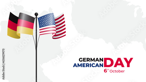 german american day with german and USA flag illustration vector