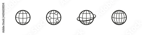 Globe world vector icon set. Planet cyberspace symbol collection. © Pavlo