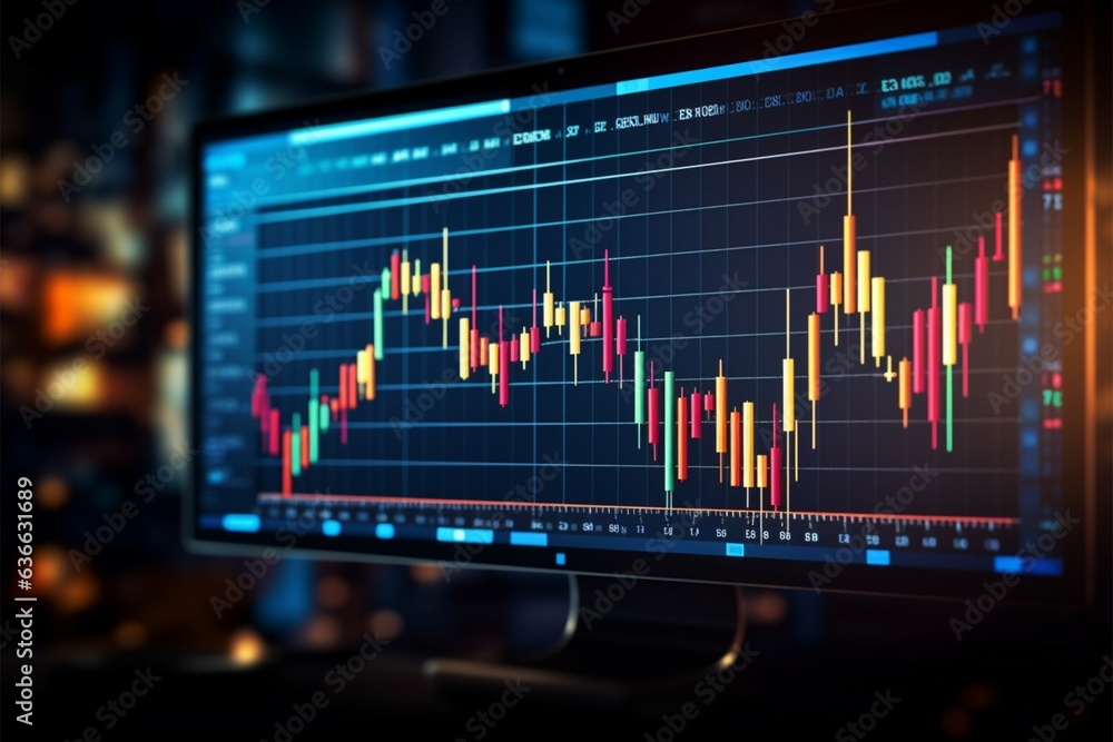 Analyzing trends Business, stock market overview through informative visual display Generative AI Analyzing trends Business, stock market overview through informative visual display Generative AI