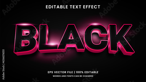 Black pink 3d editable text effect