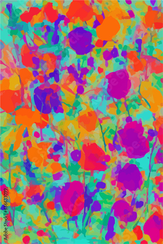abstract minimalist floral background in boho style.