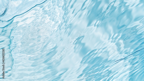 Abstract background of a transparent clear and blue water.