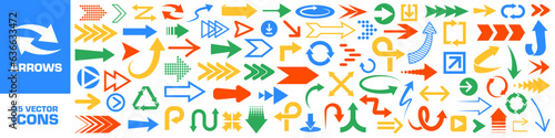 Arrow icon set. Abstract arrows collection.