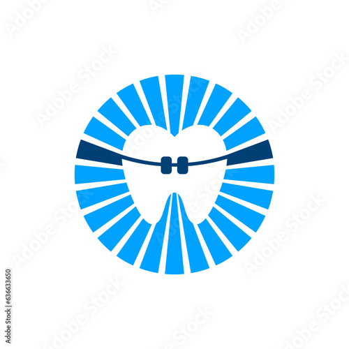 Dental Clinic Logo Minimalist Tooth abstract design vector template Linear style. Dentist stomatology oral medicine, medical doctor logotype Healthy concept