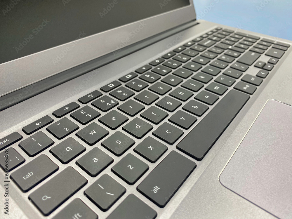 Close-up photo of a laptop keyboard
