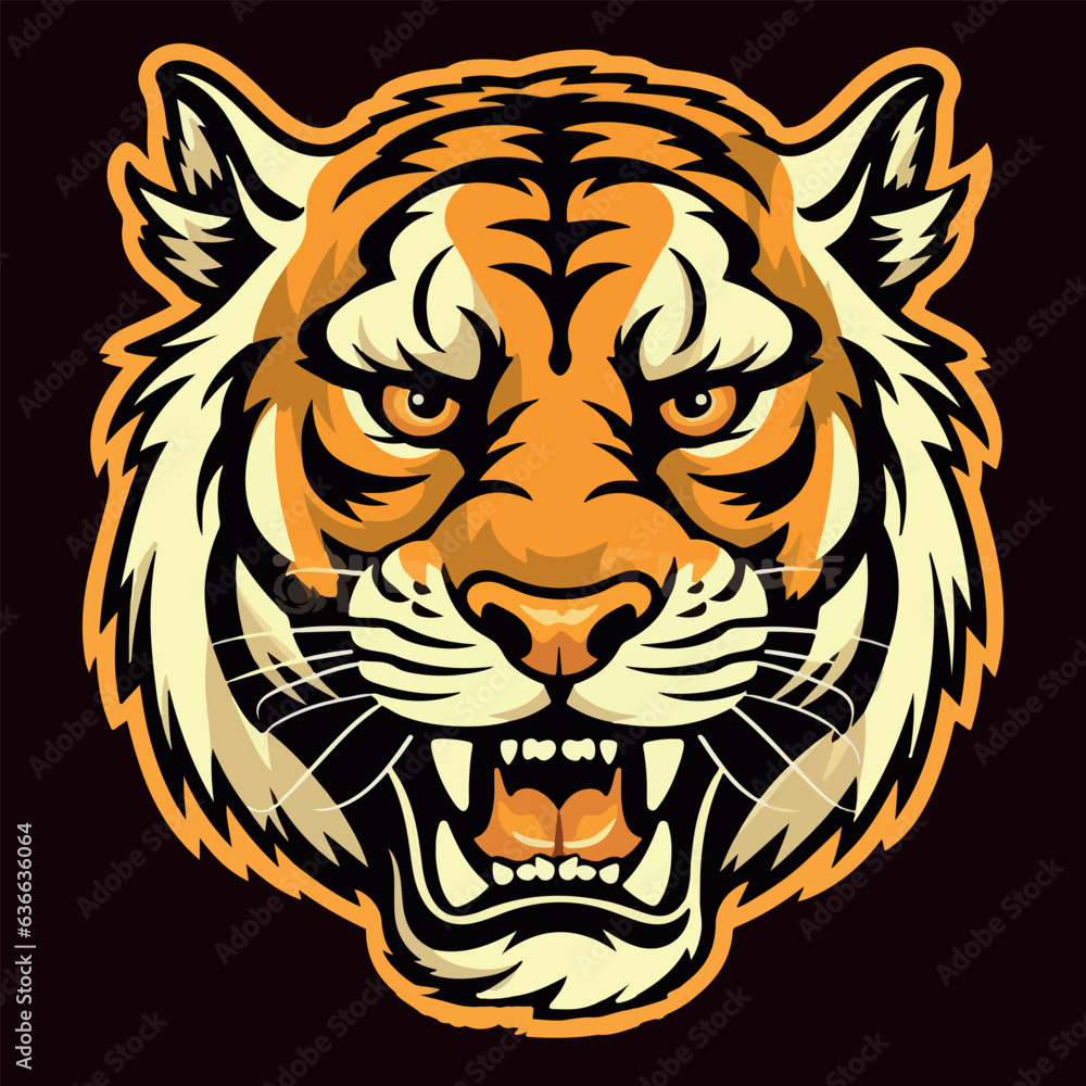 Tiger head mascot logo vector illustration