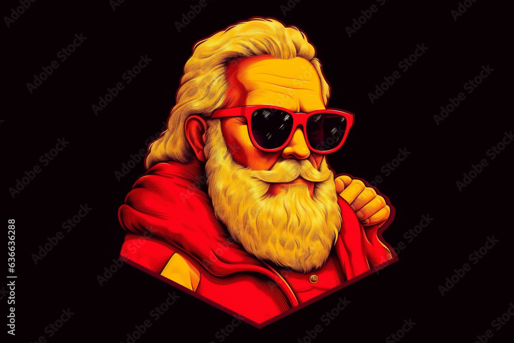Fototapeta premium man year phone santa merry happy holiday christmas claus smartphone mobile. Generative AI.