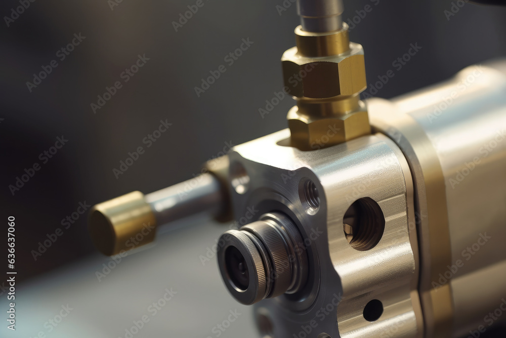 Powerful Macro Capture: Dynamic Release of Pneumatic Cylinder Valve Unleashing High-Pressure Air with Resounding Hiss