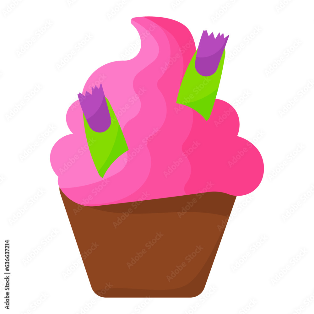 cupcake sweet finger green food icon element cupcake sweet finger green food icon element