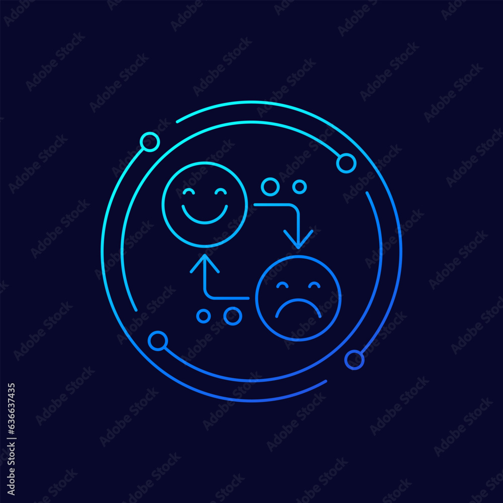 mood swings icon, linear design mood swings icon, linear design