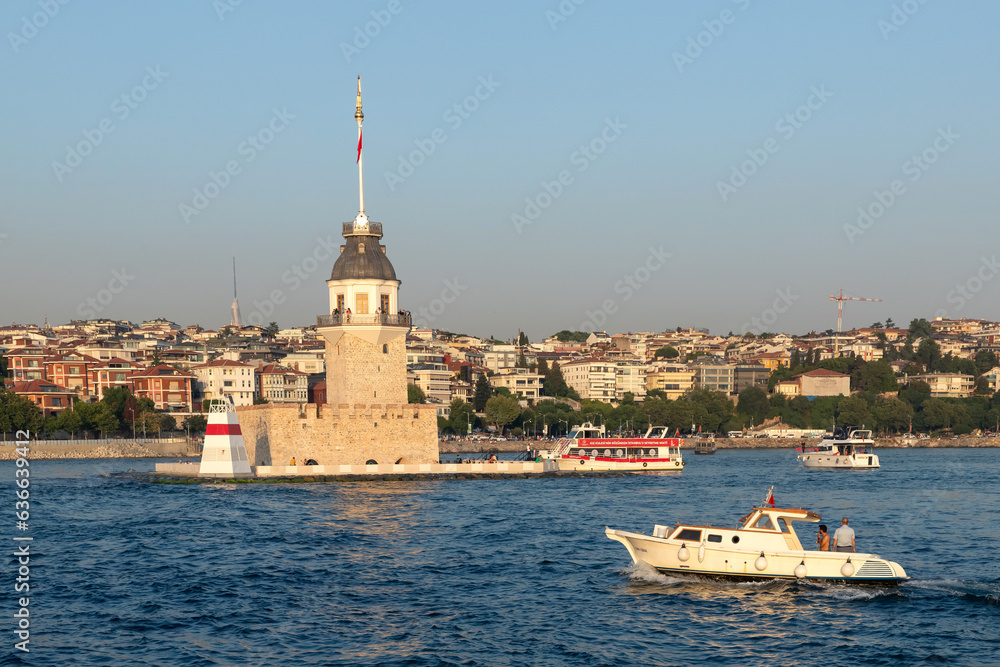 The Maiden's Tower, is a historical tower built on a small islet in the Bosphorus, with a rich history ranging from a defensive fortress to a lighthouse.