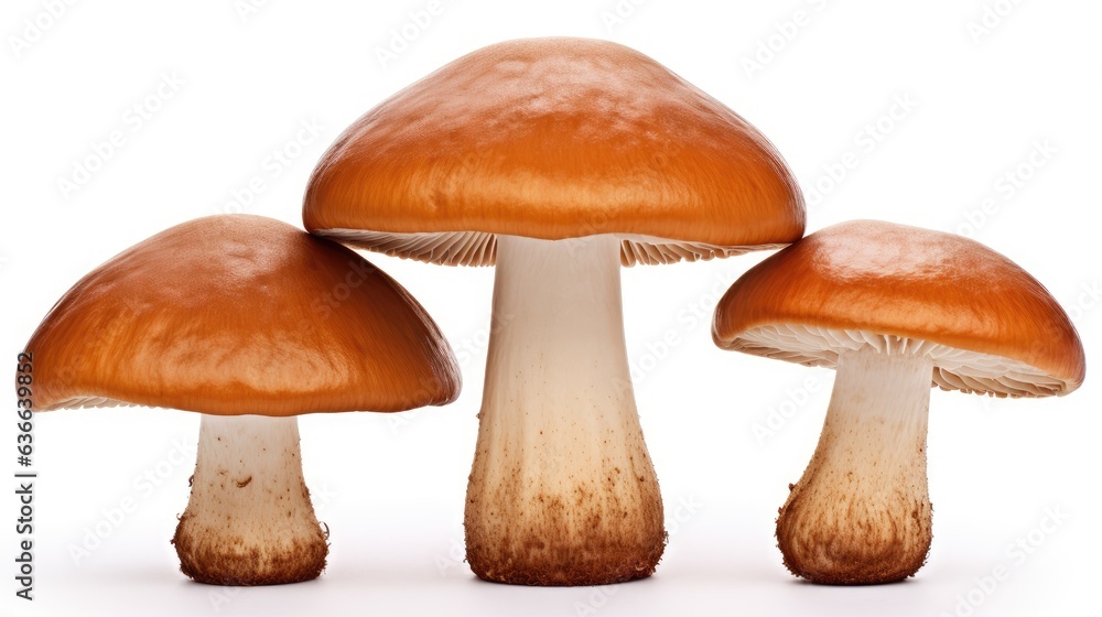 Bay bolete. Edible mushroom isolated on white background created with Generative AI technology. Bay bolete. Edible mushroom isolated on white background created with Generative AI technology.