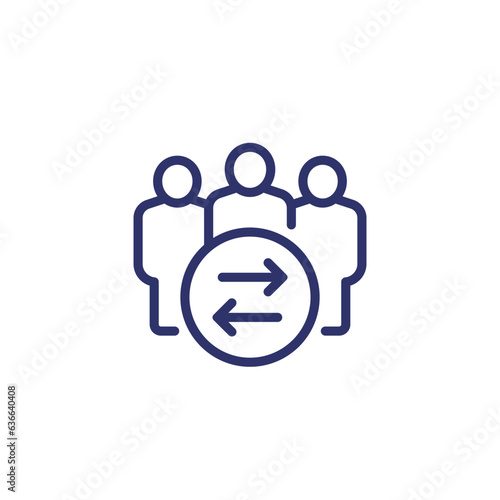 Interpersonal relationship line icon with people