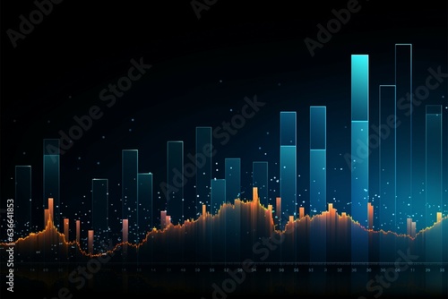 Trend revelations Graphs depict business, stock market growth, patterns astutely Generative AI