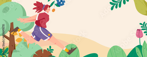 Vector internet operation illustration of people exercising and running healthy
