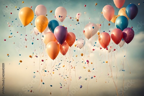 balloons on the background, Created by generative AI