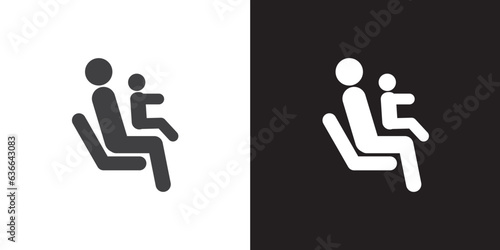 passengers with infants flat icon style, Priority Symbols for Disabled Passenger, Human mobility vector signs.