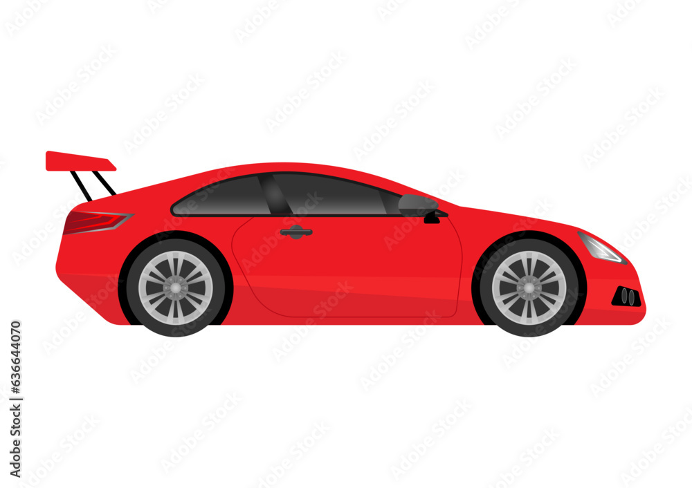 Racing Car or Sports Car. Vector Illustration.