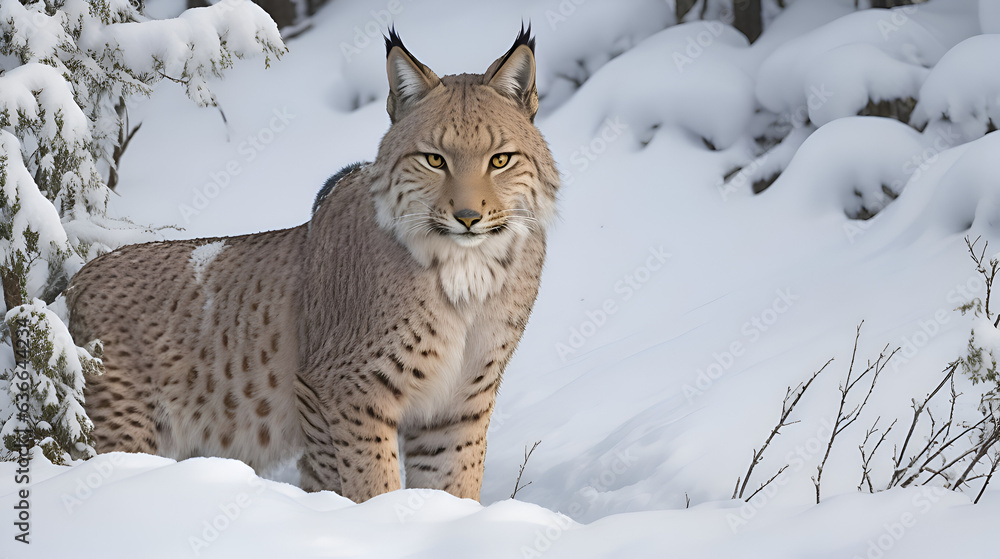 Obraz premium lynx in snow