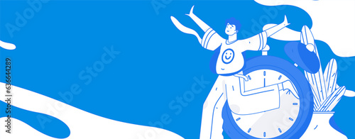 Vector internet operation illustration of people exercising and running healthy
