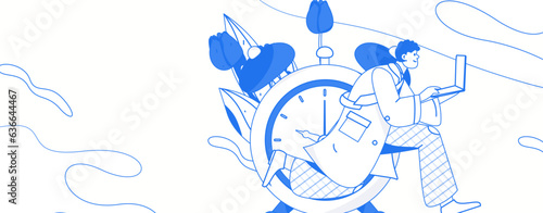 Vector internet operation illustration of people exercising and running healthy
