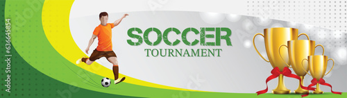 Football league tournament poster vector illustration, Ball with football