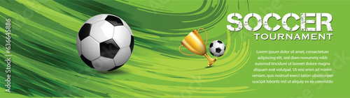 Football league tournament poster vector illustration  Ball with football