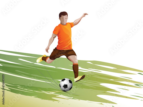 Football league tournament poster vector illustration, Ball with football