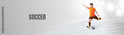 Football league tournament poster vector illustration, Ball with football