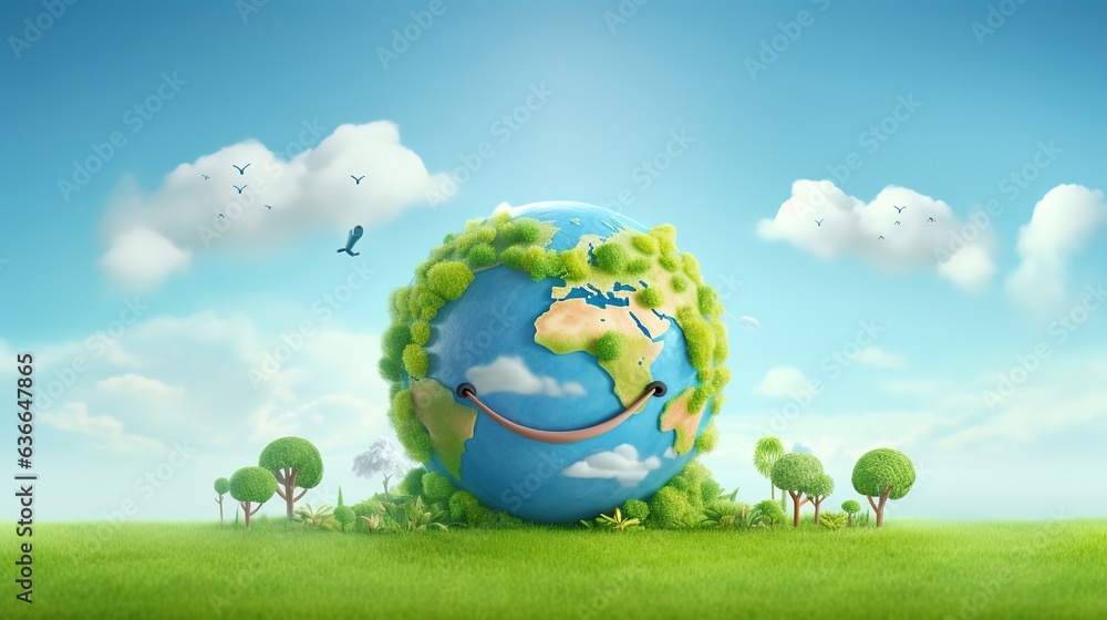 World Smile Day 3D cartoon illustration,AI generated. World Smile Day 3D cartoon illustration,AI generated.
