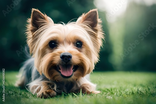 yorkshire terrier sitting on the floor generated by AI