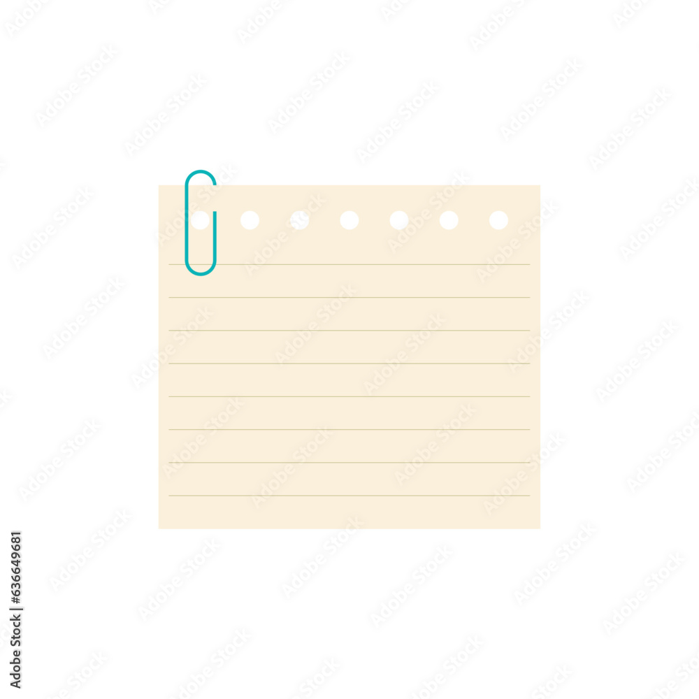 Text box with lines and paper clip Text box with lines and paper clip