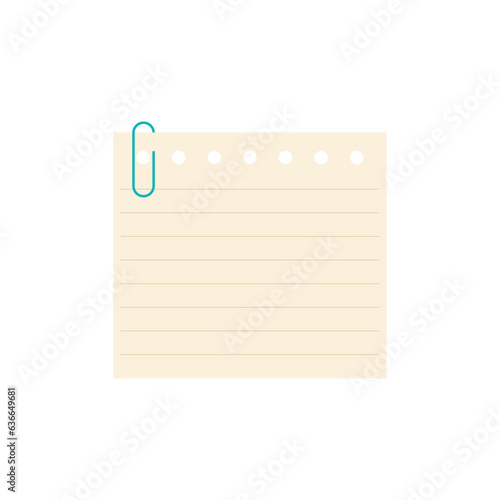 Text box with lines and paper clip