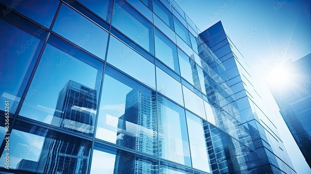 Architecture and construction rendering, Reflective business office building, Generative AI Architecture and construction rendering, Reflective business office building, Generative AI