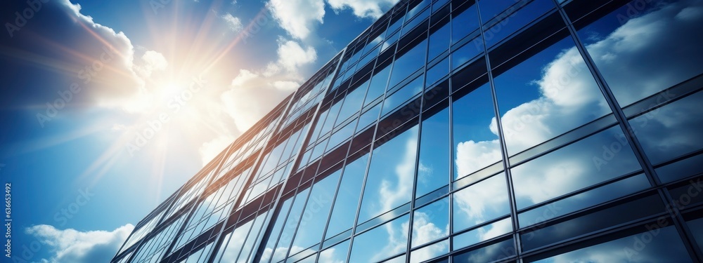 custom made wallpaper toronto digitalArchitecture and construction rendering, Reflective business office building, Generative AI