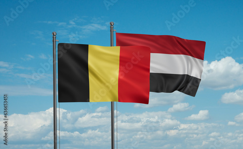 Yemen and Belgium flag