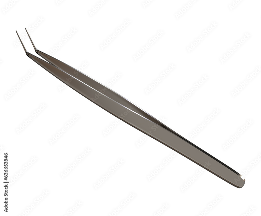 Realistic 3d Tweezer rendering, steel tweezer for design element Realistic 3d Tweezer rendering, steel tweezer for design element